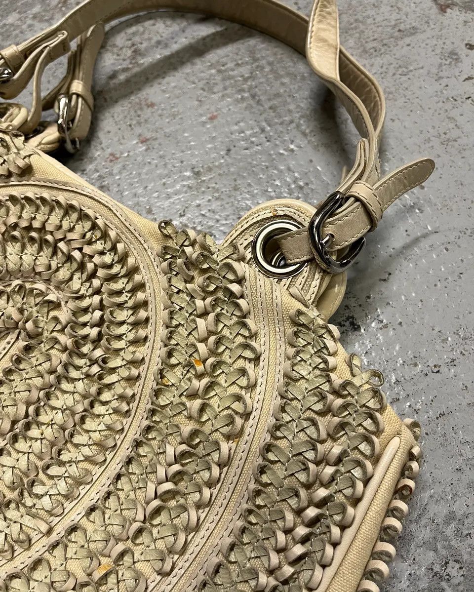 Gianfranco Ferre 2000s Gianfranco Ferré Cream Beaded Embellished Handle Bag Size ONE SIZE - 5 Thumbnail