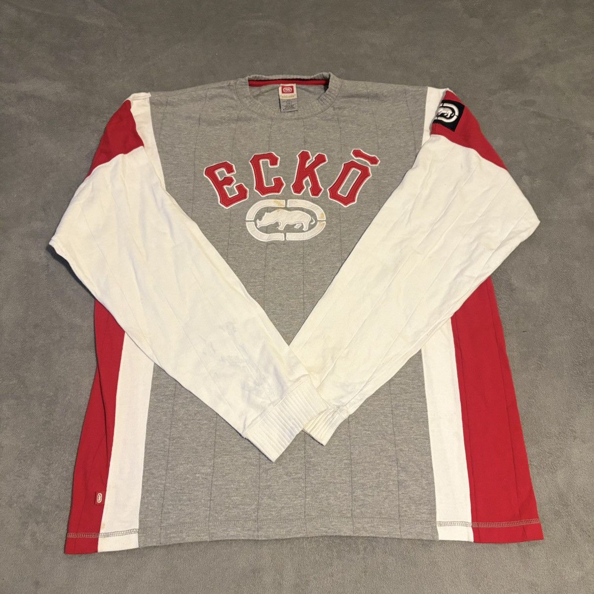 Vintage Y2K Ecko Unltd Rhino Spellout Knit Shirt XXL