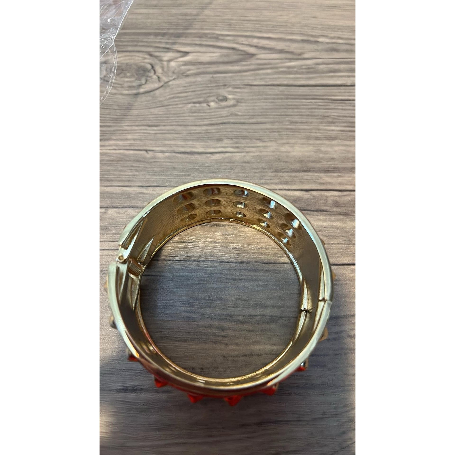 Other Pink/white spike Clamper Bangle Brass Bracelet Size ONE SIZE - 4 Thumbnail