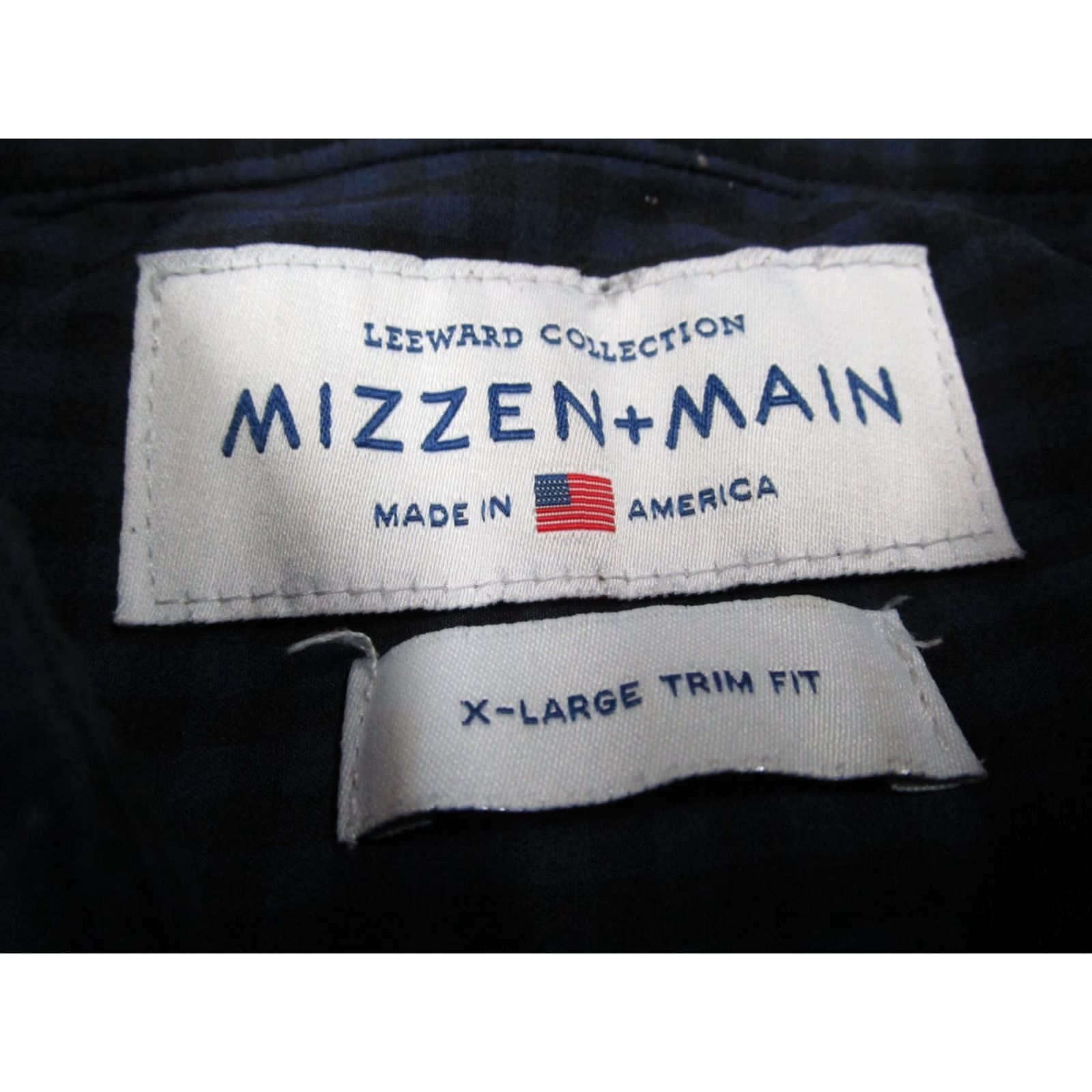 Mizzen+Main Mizzen+Main Shirt Men XL Trim Fit Blue Check Leeward Stretch Long Sleeve Button Up Size US XL / EU 56 / 4 - 3 Thumbnail