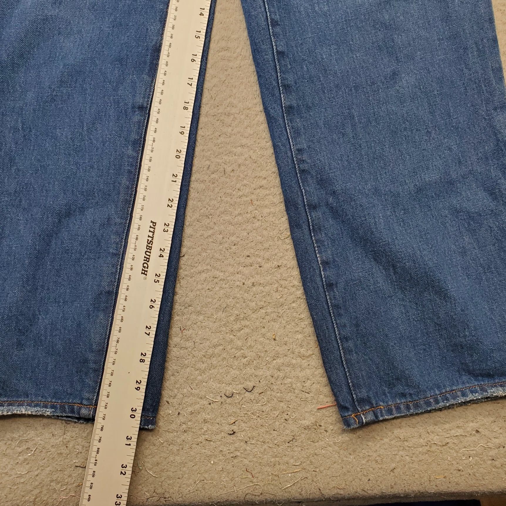Madewell Madewell Mens Jeans Size 29 Baggy Straight-Leg Denim Blue Relaxed Fit 5-Pocket Inseam 30.5" Waist 15.5" Low Waist Stretch Vintage No Size US 29 - 4 Thumbnail