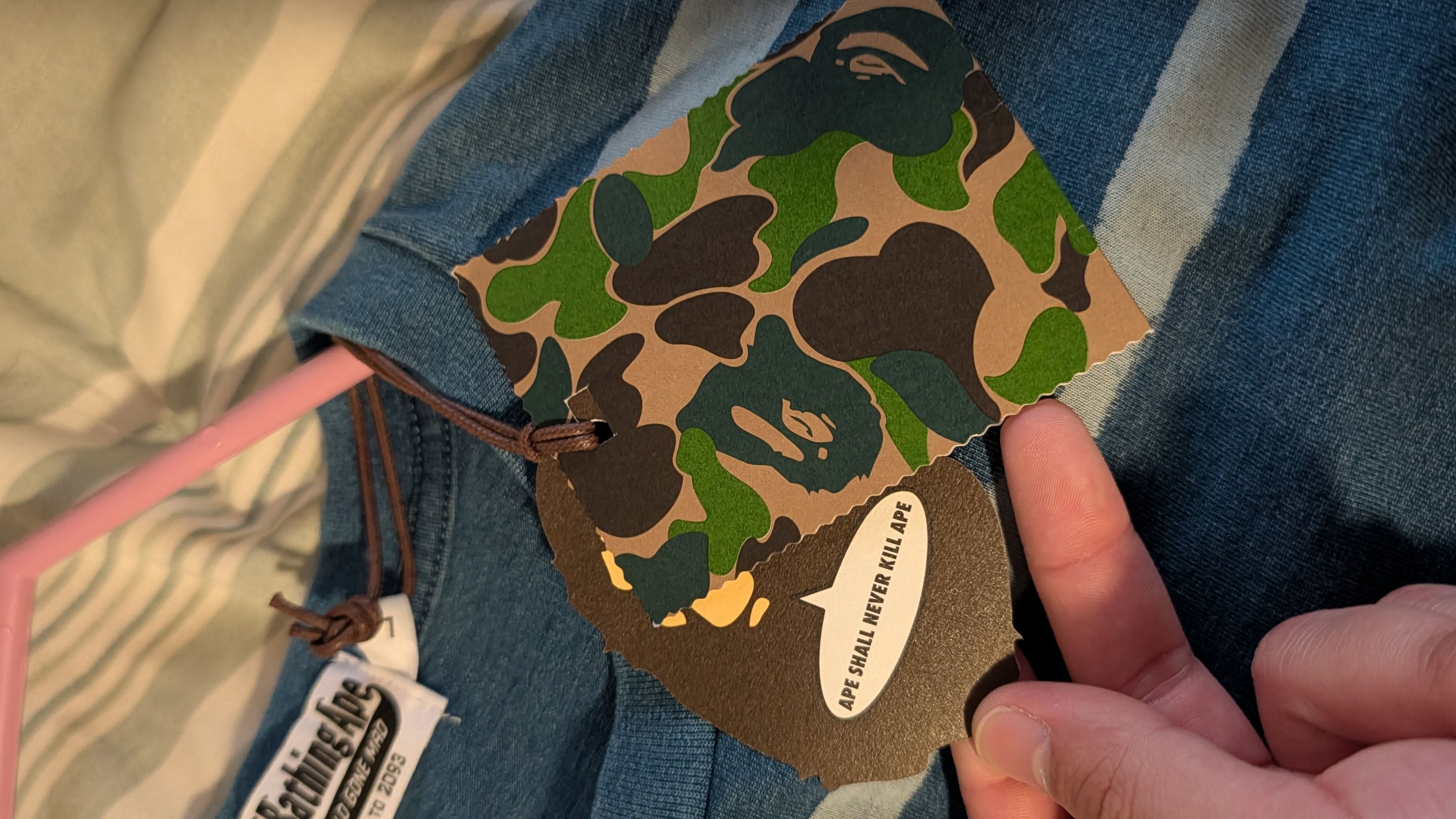 Bape BAPE Discharge Print Relaxed Fit Tee 'Light Indigo' Size US L / EU 52-54 / 3 - 7 Thumbnail