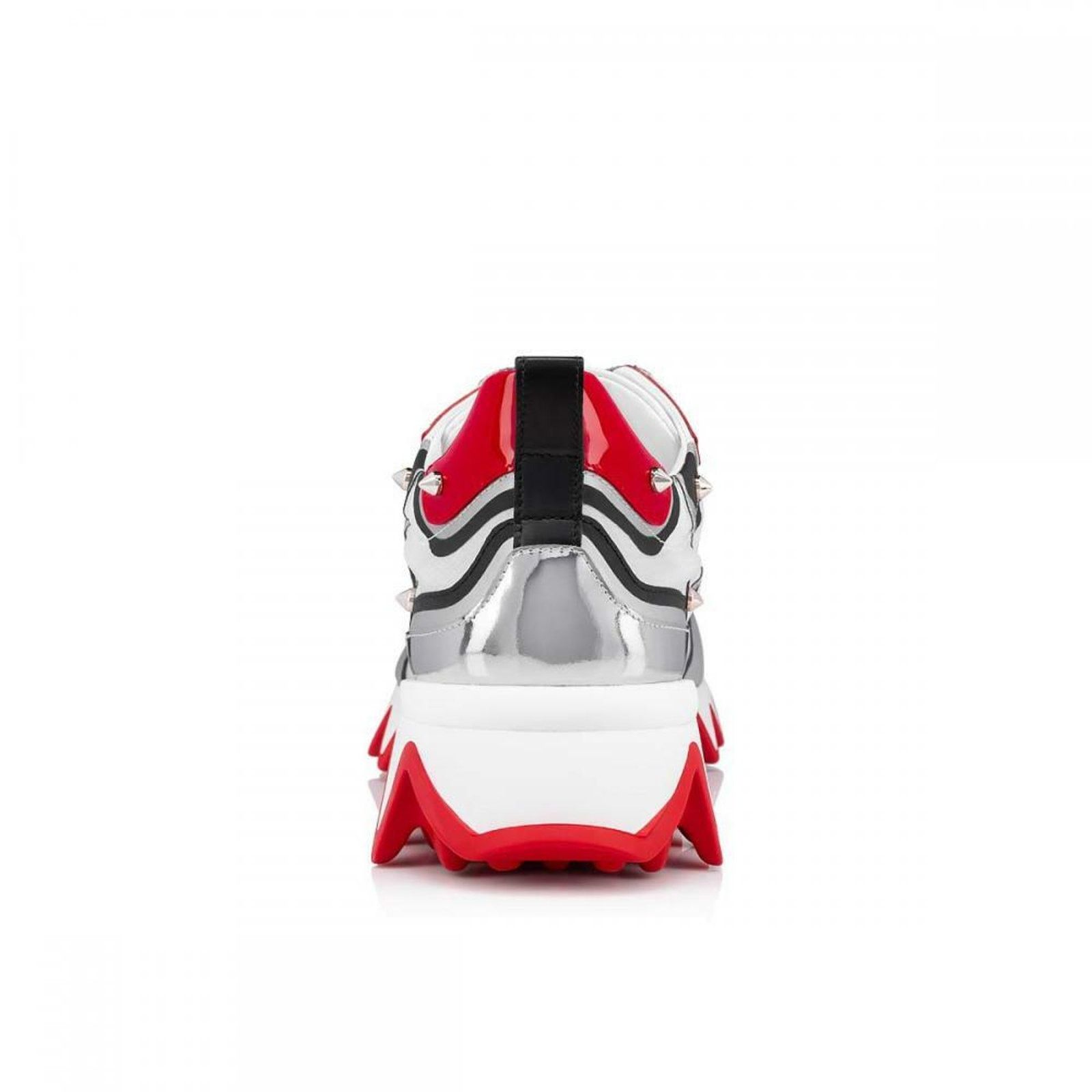 Christian Louboutin Sharkina Flat Silver Black Red Platform Low Top Sneaker 36.5 Size US 6.5 / IT 36.5 - 10 Thumbnail