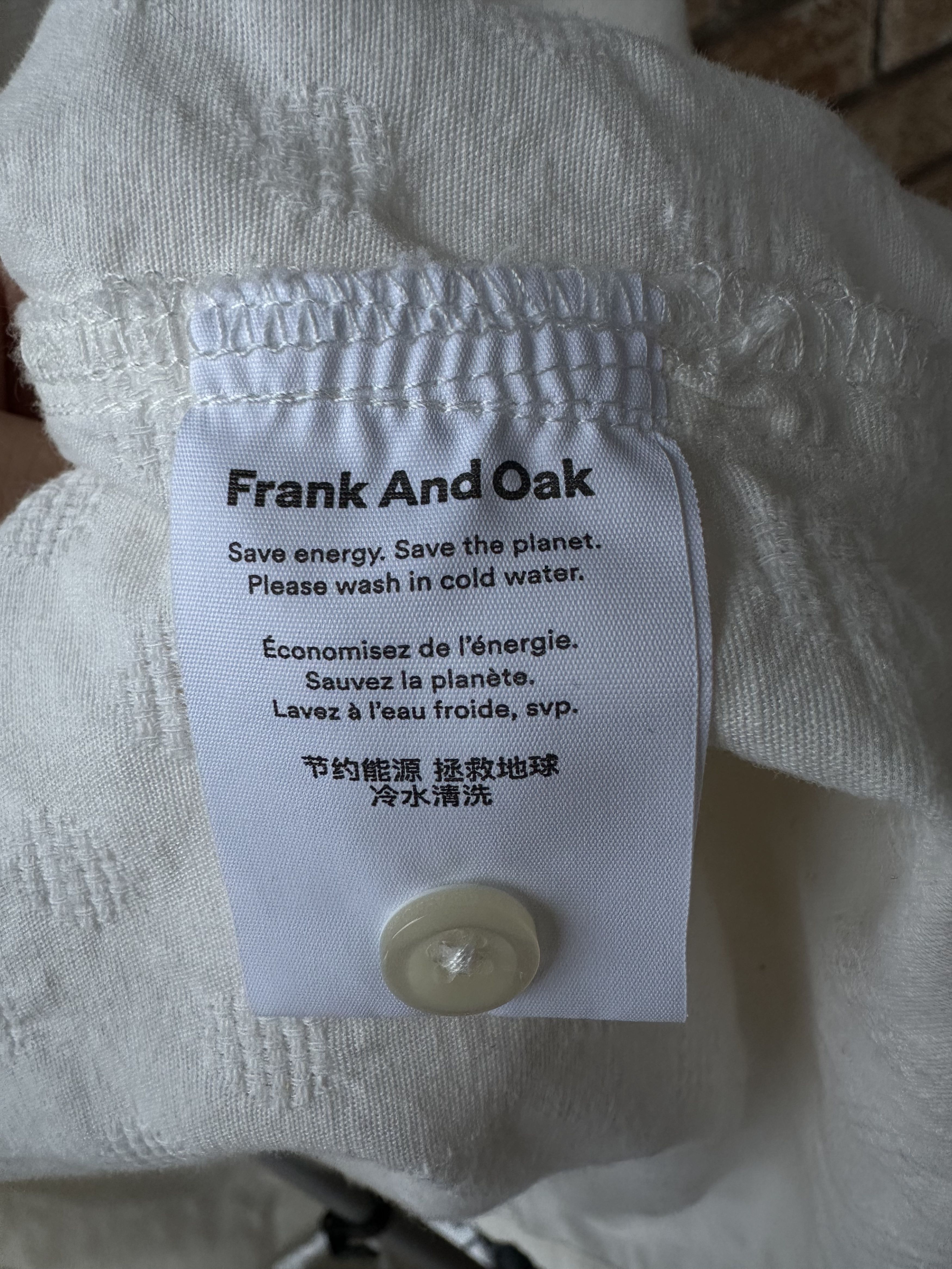 Frank & Oak Cotton Linen Perforated Camp Collar Shirt Size US S / EU 44-46 / 1 - 8 Thumbnail