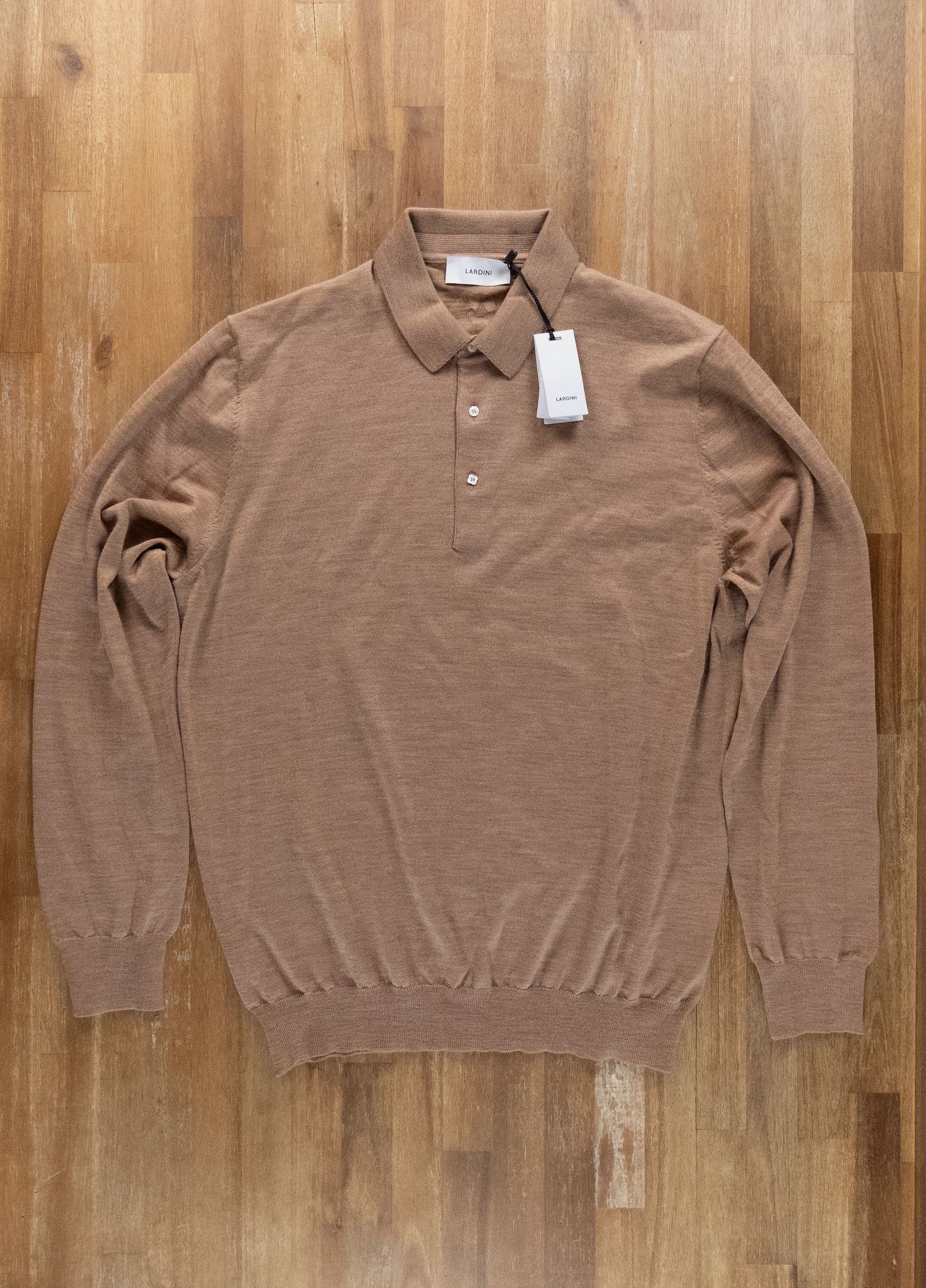 Lardini LARDINI tobacco brown wool polo sweater 54 / XXL Italy Size US XXL / EU 58 / 5 - 1 Thumbnail