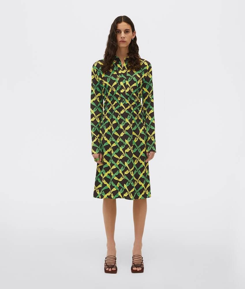 Bottega Veneta o1y0725 Midi Dress in Multicolor Size S / US 4 / IT 40 - 2 Thumbnail