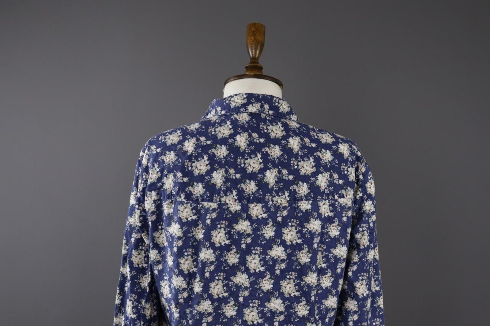 Designer Laura Ashleyn Blue Floral Long Sleeve Blouse Shirt Size 10 Size L / US 10 / IT 46 - 5 Thumbnail