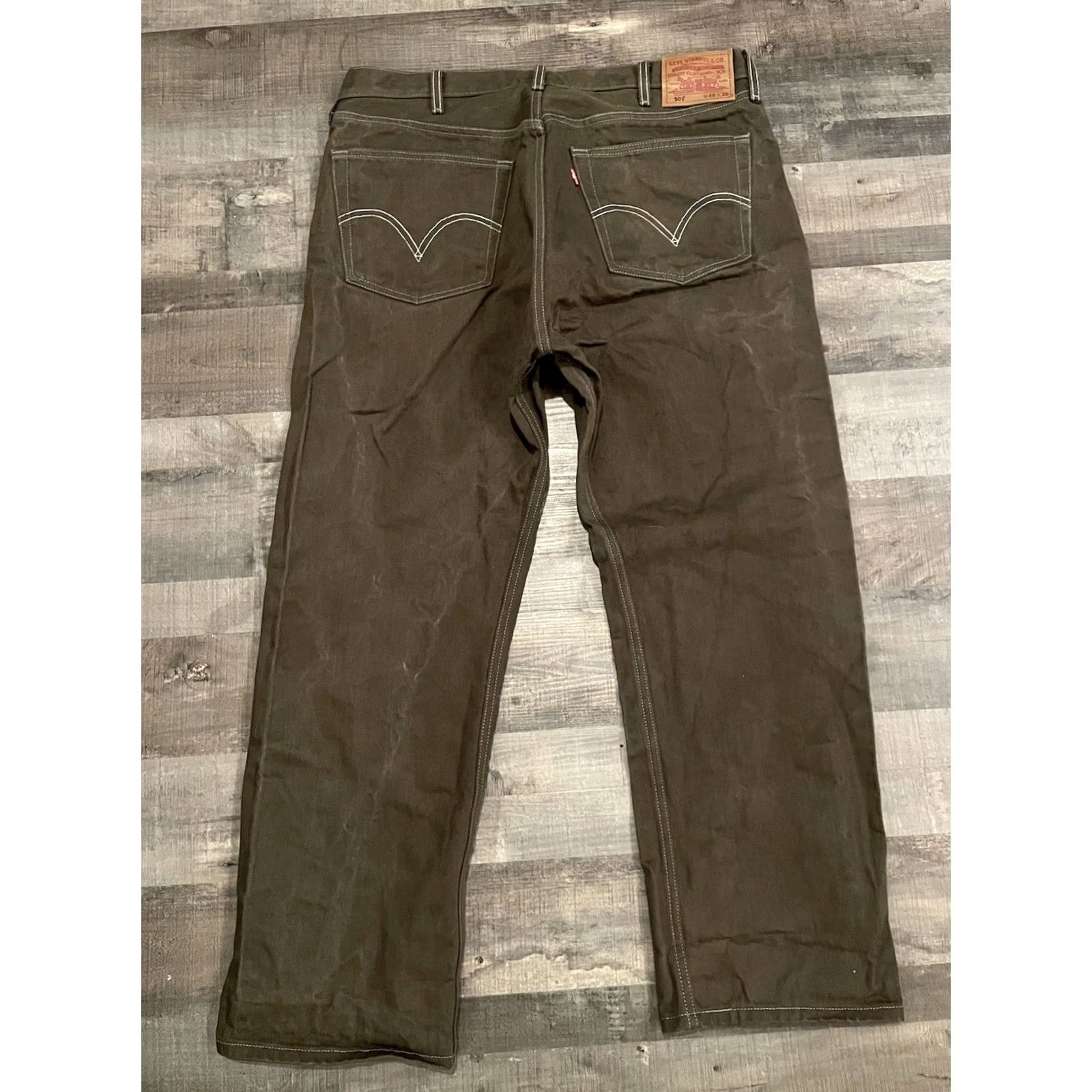 Levi's Levi'S Jeans Mens 40 Gray 501XX 40x30 39x28 Straight Fit Brown Button Fly F320 Size US 40 / EU 56 - 4 Thumbnail
