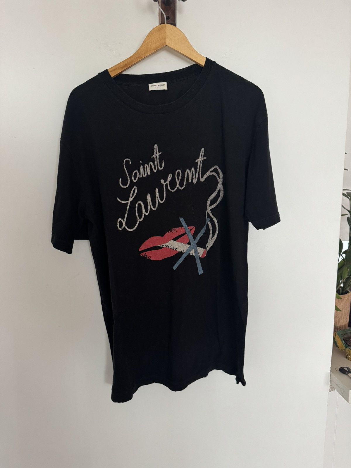 Saint Laurent No Smoking Crew Neck T-Shirt w/ Tags - Size S