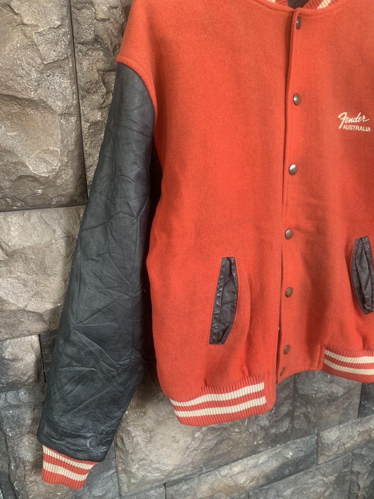 Fender Vintage Fender Varsity Wool Leather Jacket Size US M / EU 48-50 / 2 - 8 Thumbnail