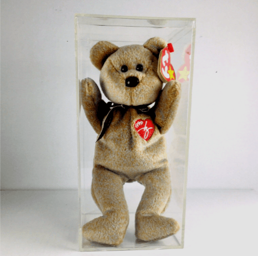 Vintage Ty 1999 Signature Bear Beanie Baby Retired Plush w/ Display Size ONE SIZE - 2 Thumbnail