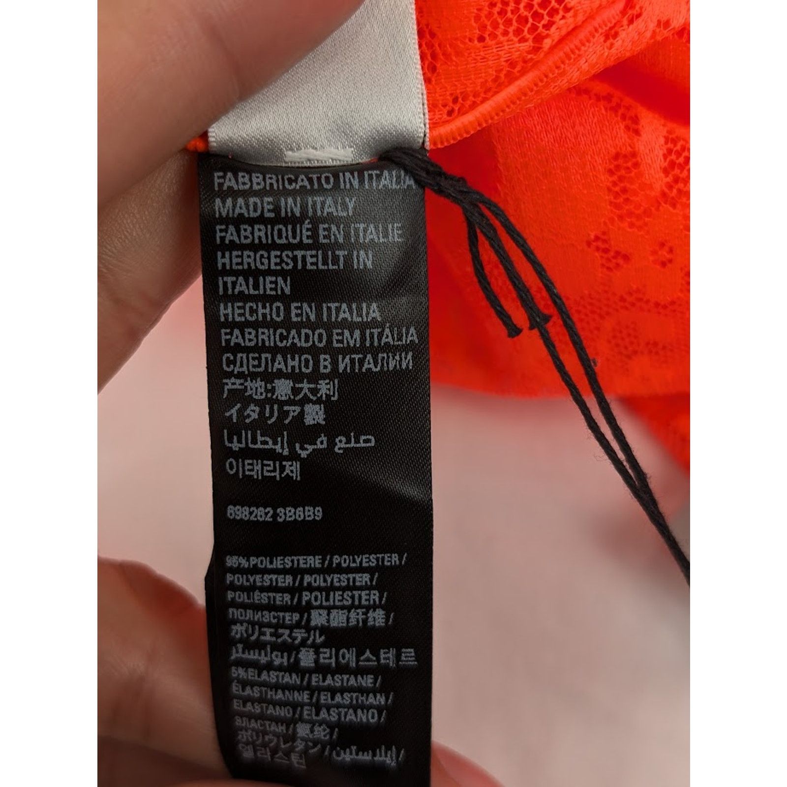 Balenciaga o1rshd1 Stretch Lace Short Dress in Fluo Orange Size L / US 10 / IT 46 - 19 Thumbnail