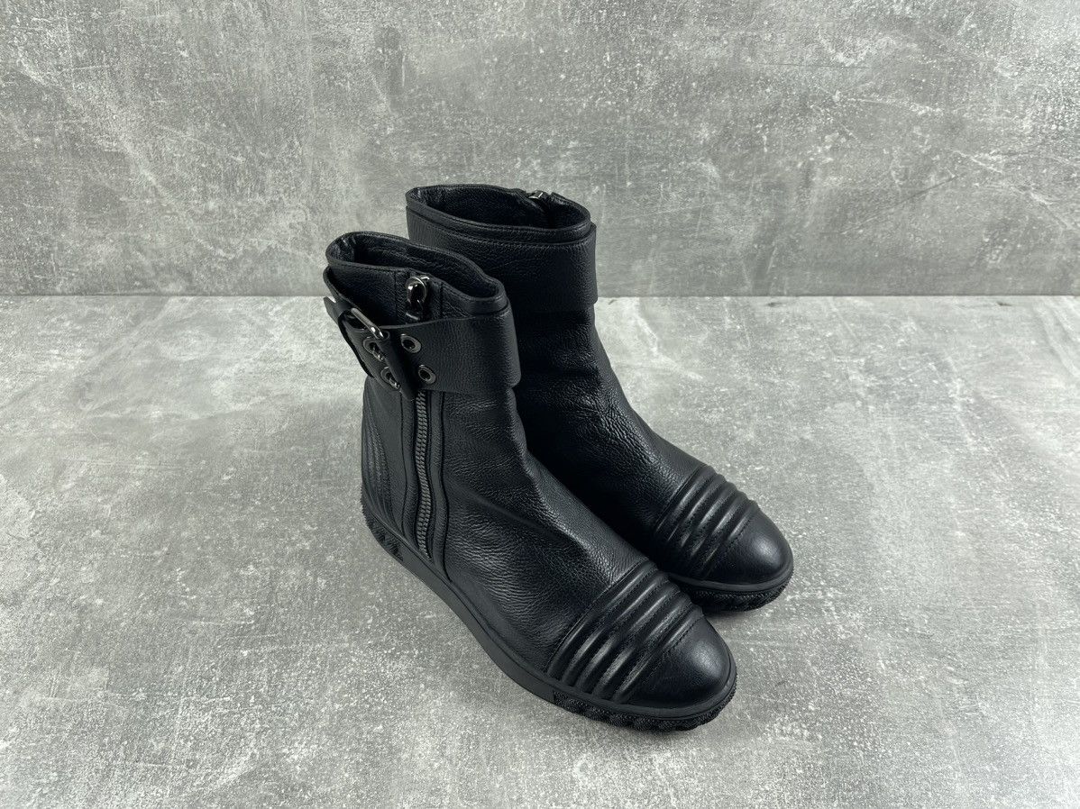 Casedei Casadei Italy Black Leather Moto Inspired Ankle Boots Size US 7.5 / IT 37.5 - 3 Thumbnail