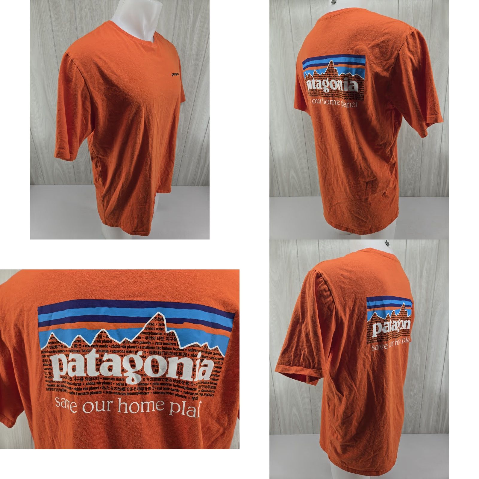 Patagonia Patagonia Logo T-Shirt Men’s Large Orange Organic Cotton Short Sleeve Crew Neck Size US L / EU 52-54 / 3 - 8 Thumbnail
