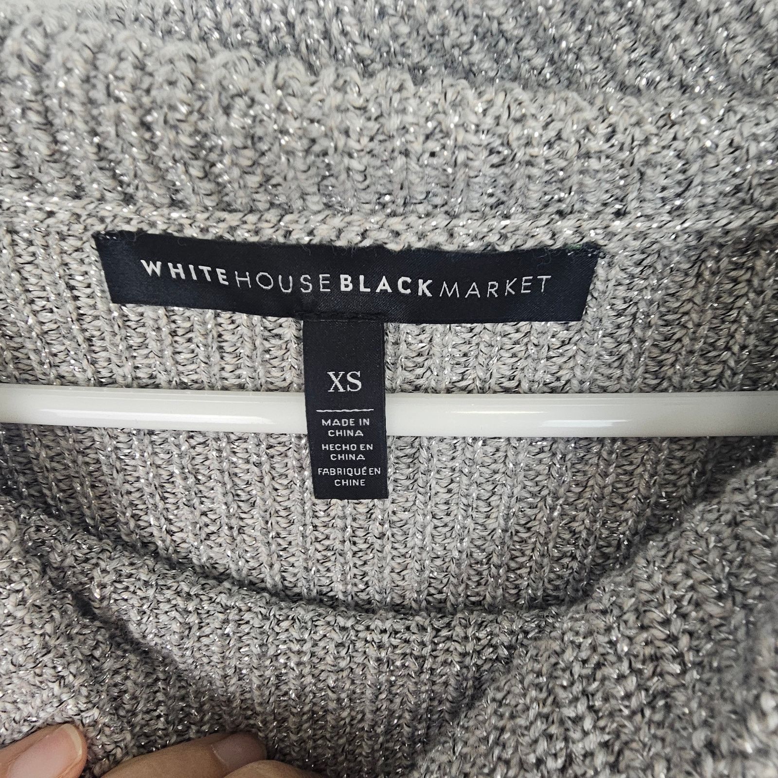 White House Black Market White House Black Market Cowl Neck Metallic Knit Sweater XS Size XS / US 0-2 / IT 36-38 - 8 Thumbnail