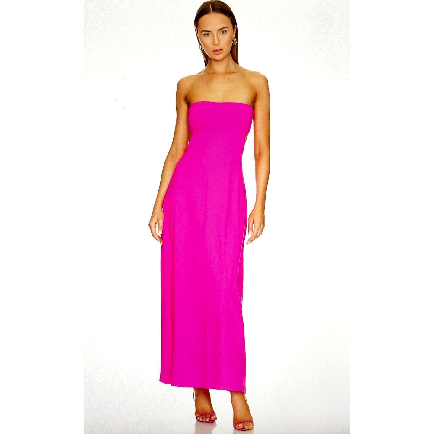 Susana Monaco Susana Monaco Strapless Cut Out Back Maxi Dress Snapdragon L Size L / US 10 / IT 46 - 8 Thumbnail