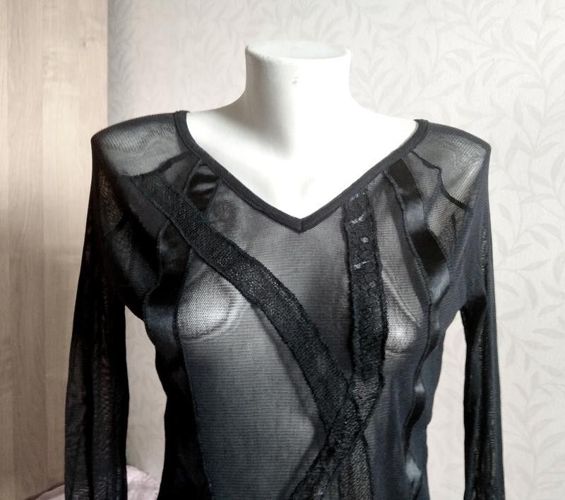 Other Avant Garde sheer mesh longsleeve blouse black color sz L/XL Size L / US 10 / IT 46 - 5 Thumbnail