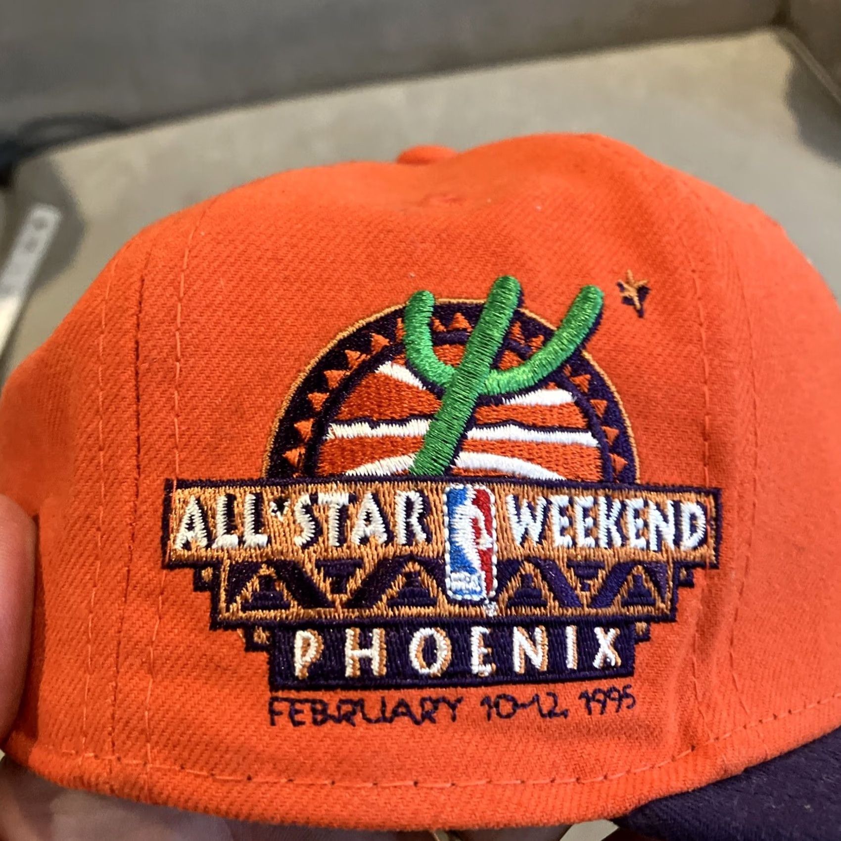 New Era VINTAGE New Era PHOENIX SUNS 1995 ALL STAR GAME Hat 7 1/4 Orange Mens Stars Baseball Cap NWOT RARE Size ONE SIZE - 2 Thumbnail
