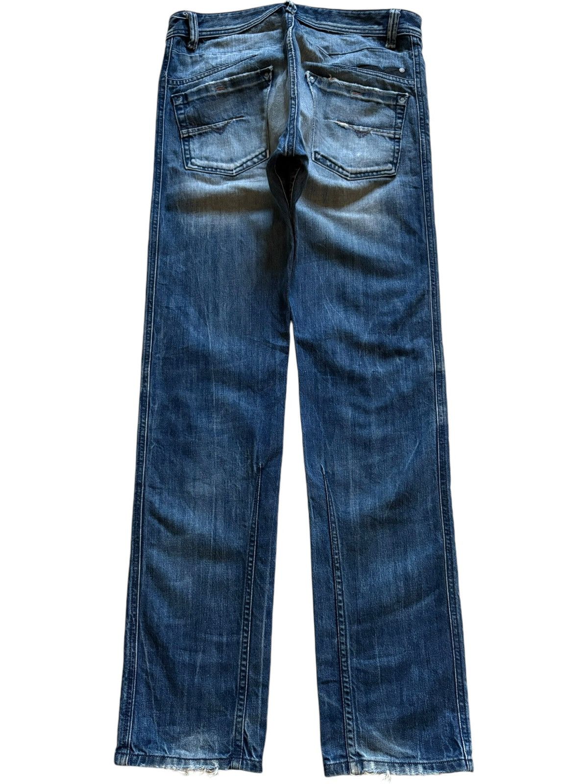 Diesel × Diesel Black Gold Vintage Diesel Faded Blue Wash Distressed Slim Jeans Size US 34 / EU 50 - 2 Thumbnail