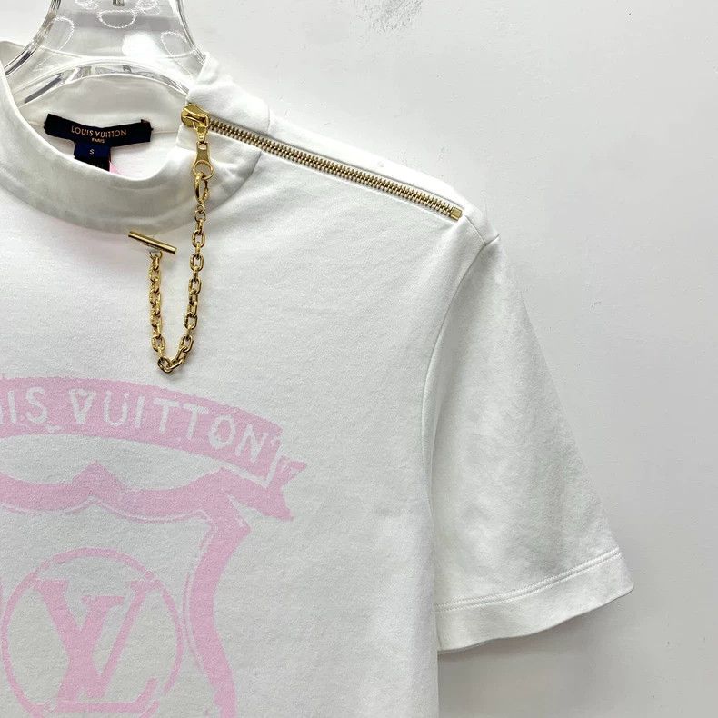 Louis Vuitton Louis Vuitton 22 crewneck, short-sleeve dress in white let Size S / US 4 / IT 40 - 3 Thumbnail
