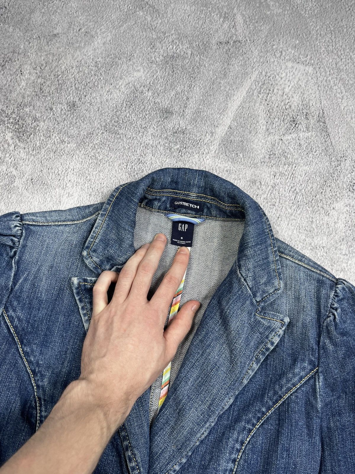 Gap × Vintage Vintage Y2K Gap denim jacket blazer 00s style size 6 Size XS / US 0-2 / IT 36-38 - 5 Thumbnail