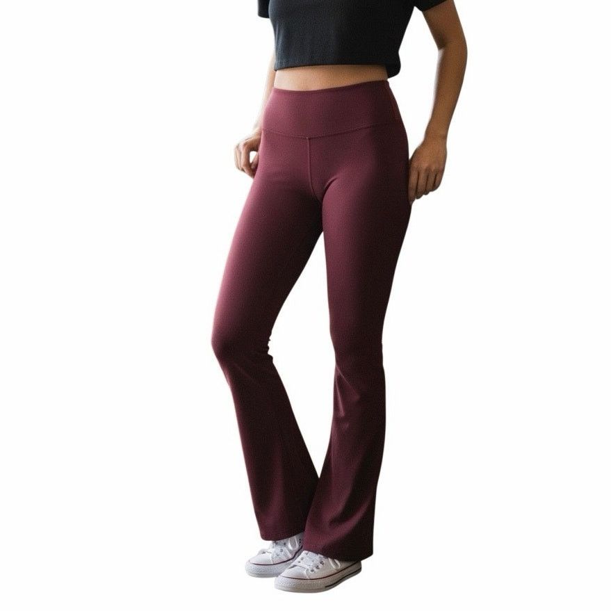 The Unbranded Brand All In Motion Women’s burgundy Flare Legging Size Large Size 34" / US 12 / IT 48 - 1 Thumbnail