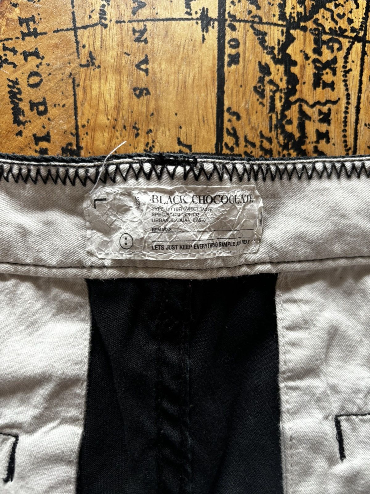 CHOCOOLATE Black Chocoolate Cotton Trousers Black Twill Pants Size US 31 - 7 Thumbnail