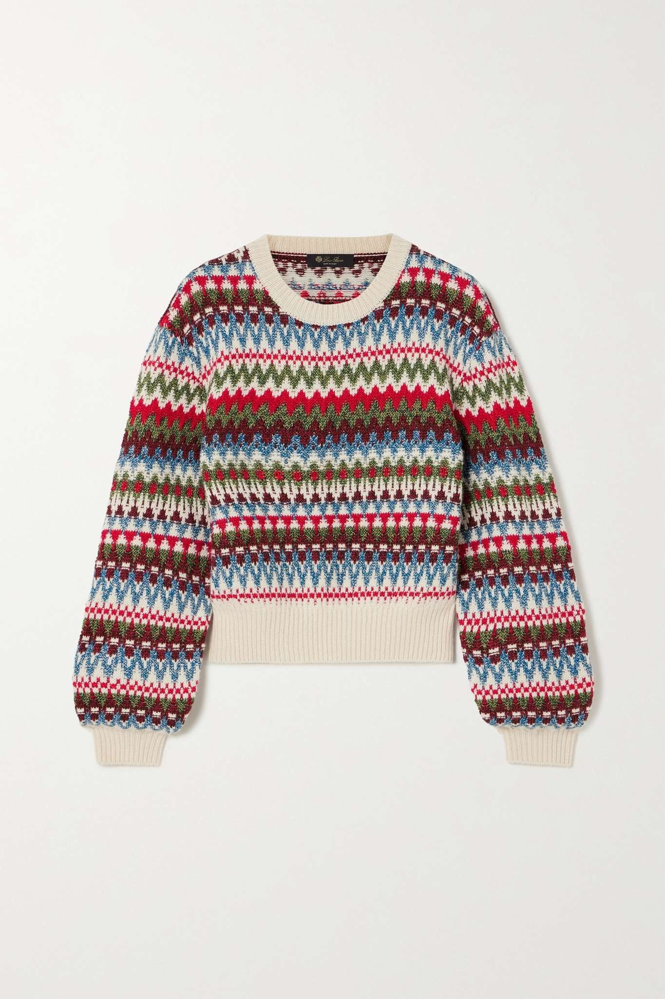 Loro Piana o1w1db10724 Trujillo Crew Neck Sweater in Multicolor Size L / US 10 / IT 46 - 1 Thumbnail