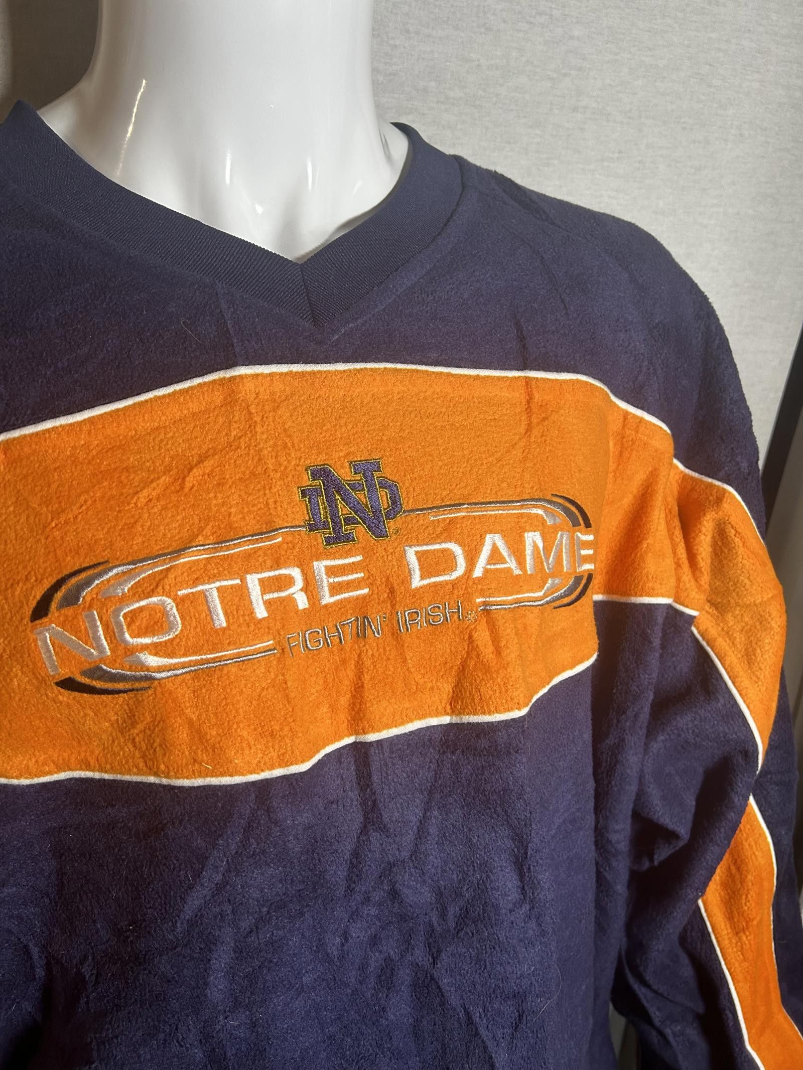 Designer Vintage Notre Dame Crewneck Sweatshirt - Navy & Orange Size US XL / EU 56 / 4 - 3 Thumbnail