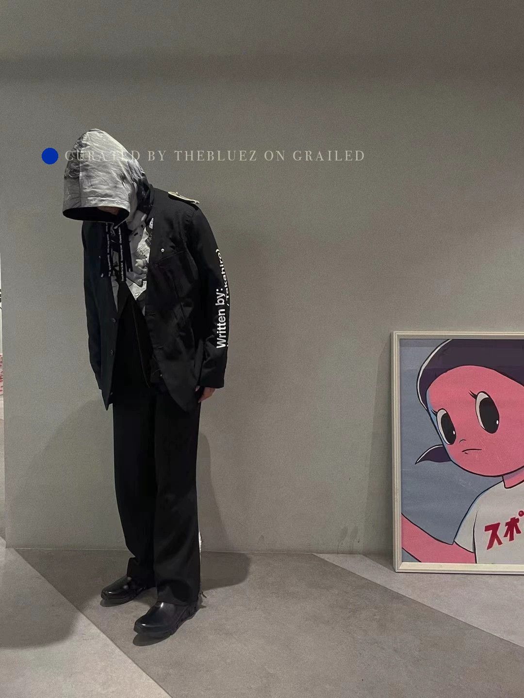Takahiromiyashita The Soloist. Black Hooded Jacket with Sleeve Text Print Size US M / EU 48-50 / 2 - 1 Thumbnail