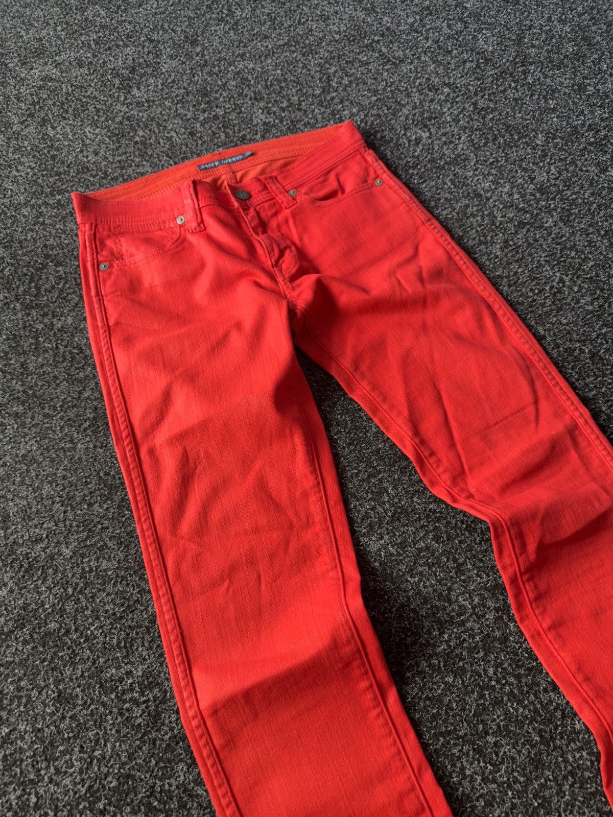 Polo Ralph Lauren × Vintage Ralph Lauren Red Courtlandt Skinny Jeans Y2K Rock Style Size 27" / US 4 / IT 40 - 6 Thumbnail