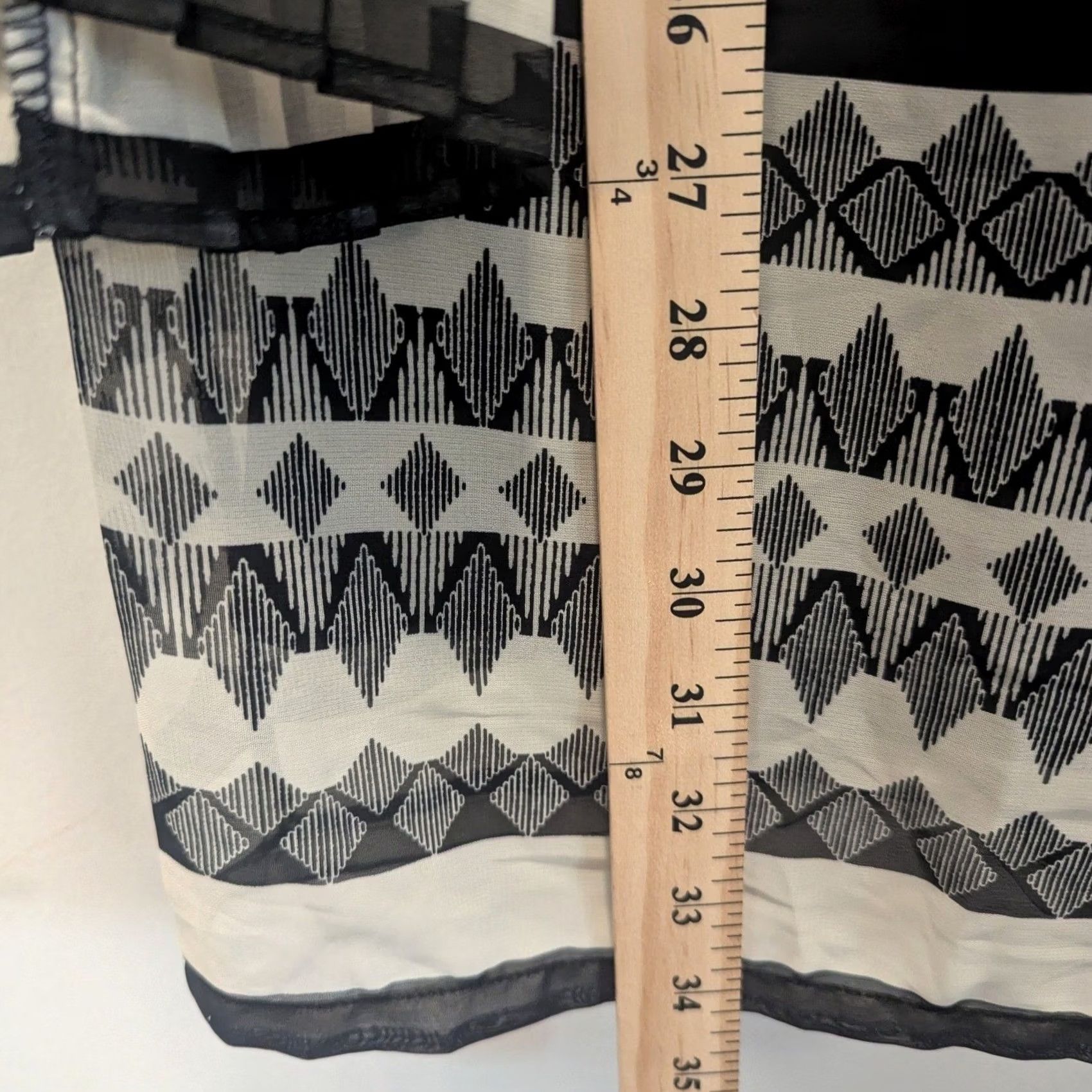 Vintage Fire Los Angeles Black Cream Geometric Print Pleated Bell Sleeve Shift Mini Dress Womens M Size M / US 6-8 / IT 42-44 - 6 Thumbnail