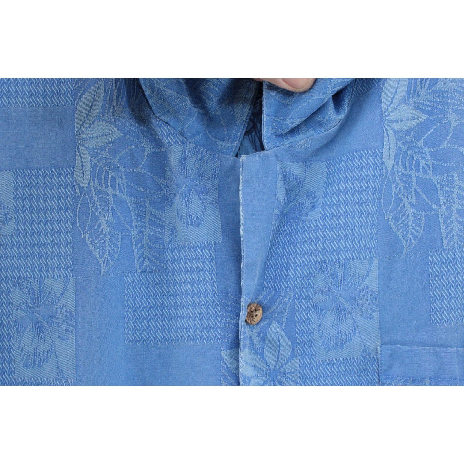 Tommy Bahama Tommy Bahama Jacquard Shirt Men's XXL Blue Silk Hawaiian Vacation Chambray Size US XXL / EU 58 / 5 - 7 Thumbnail