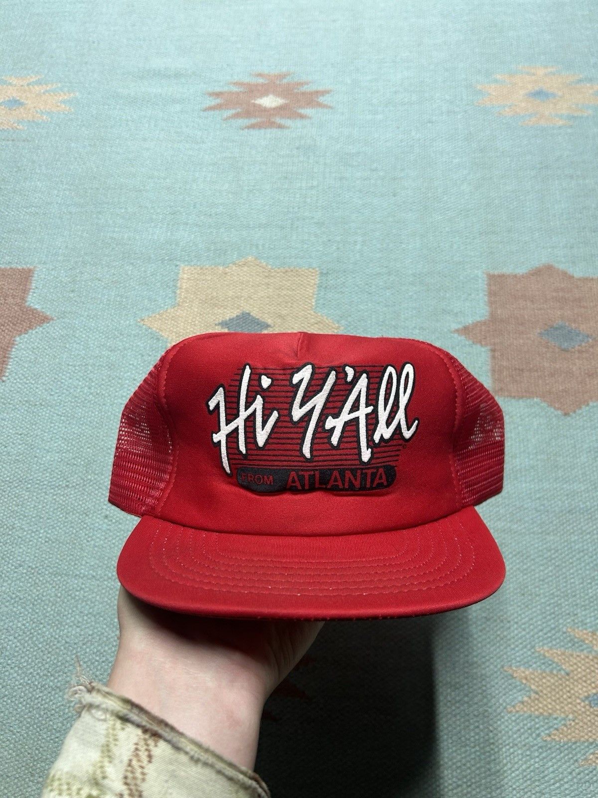 Vintage Vtg 80s trucker hat Hi Y’all from Atlanta Georgia USA made Size ONE SIZE - 2 Thumbnail