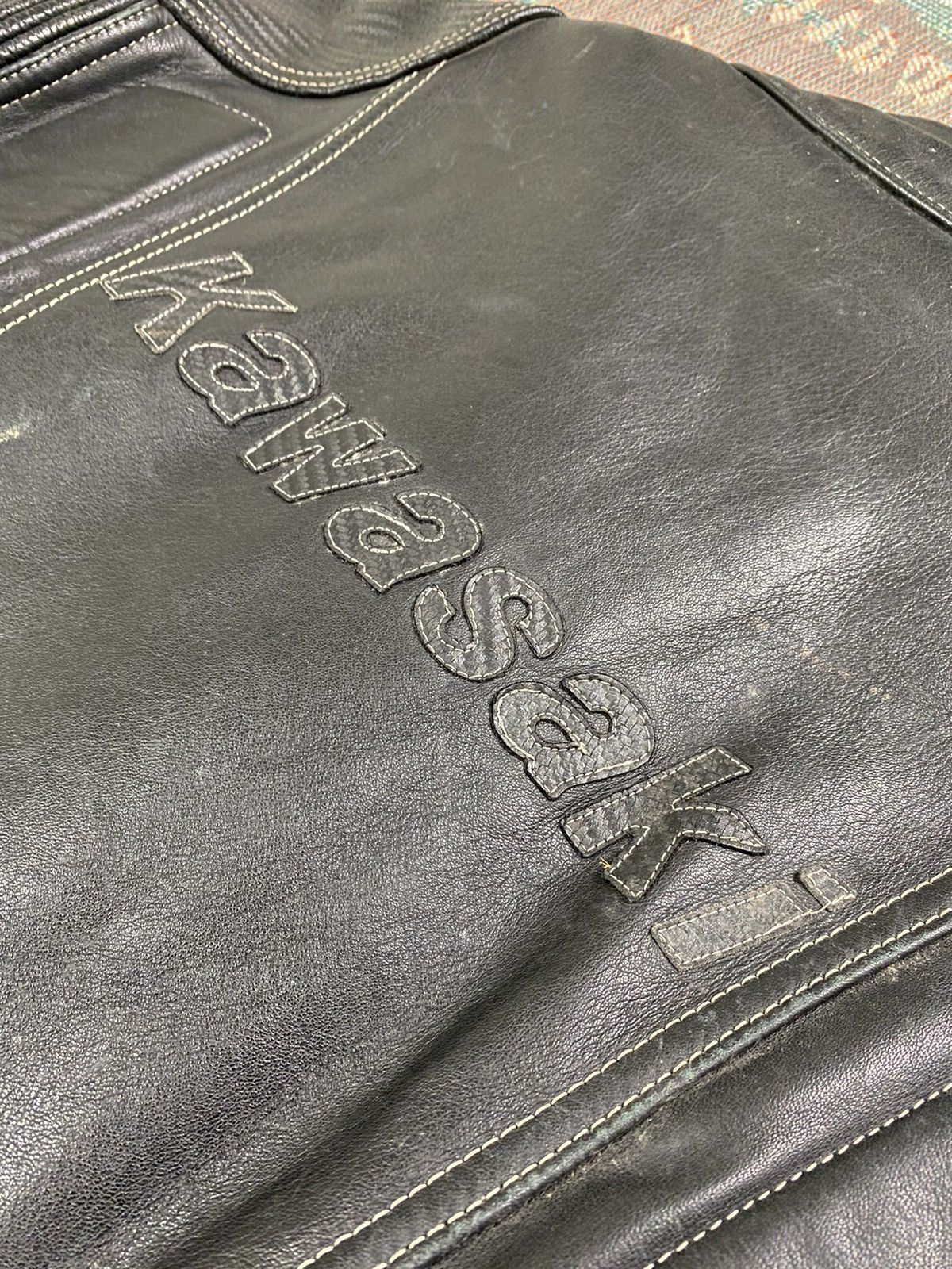 Vintage Kawasaki (Biker) Padded Leather Jacket Size US S / EU 44-46 / 1 - 22 Thumbnail