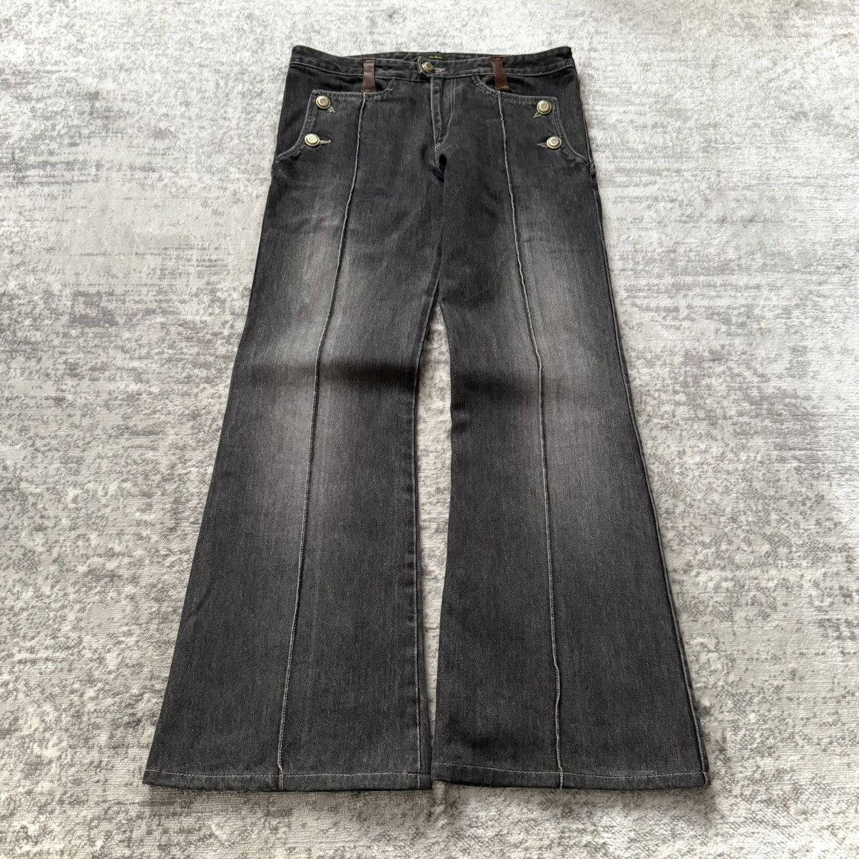 Obelisk Obelisk Crocodile Leather Detailed Flare Bell Bottom Denim Size US 30 / EU 46 - 4 Thumbnail