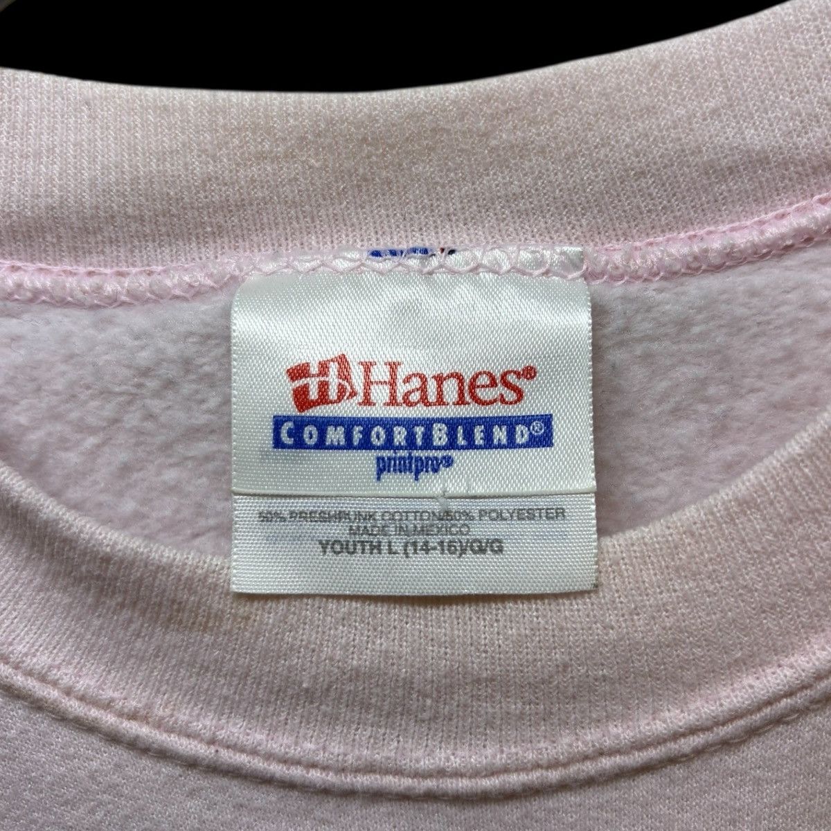 Hanes Vintage 1986 Buckle-Up Bear Pink Long Sleeve Cropped Hoodie Size S / US 4 / IT 40 - 5 Thumbnail