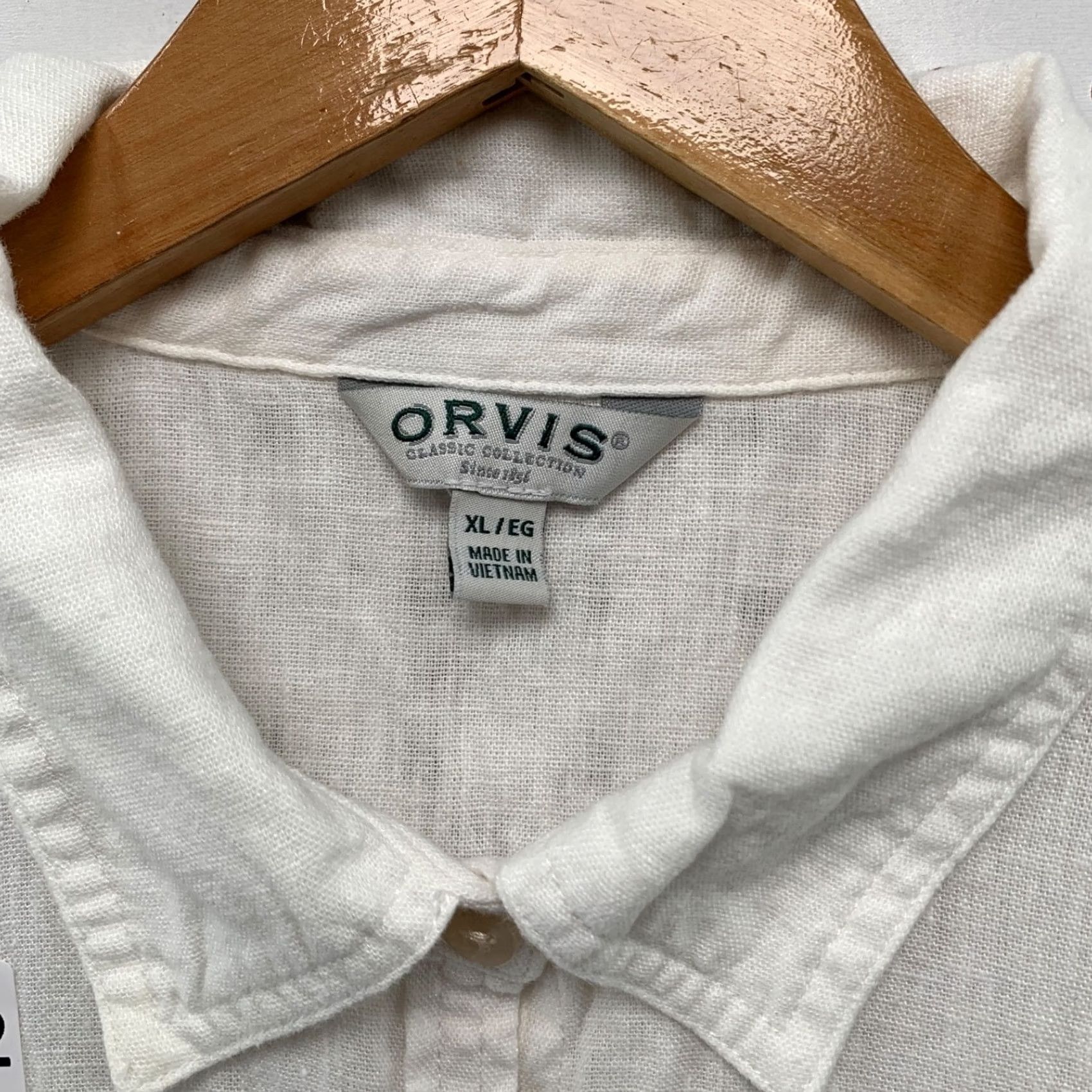 Orvis Orvis Linen Blend Button Shirt Womens XL White Long Sleeve 22x27 Size XL / US 12-14 / IT 48-50 - 3 Thumbnail