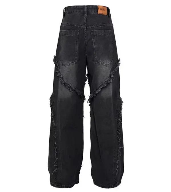 VIBE Vintage Street Punk Hip Hop Washed Raw Hem Loose Fit Jeans Size US 28 / EU 44 - 6 Thumbnail