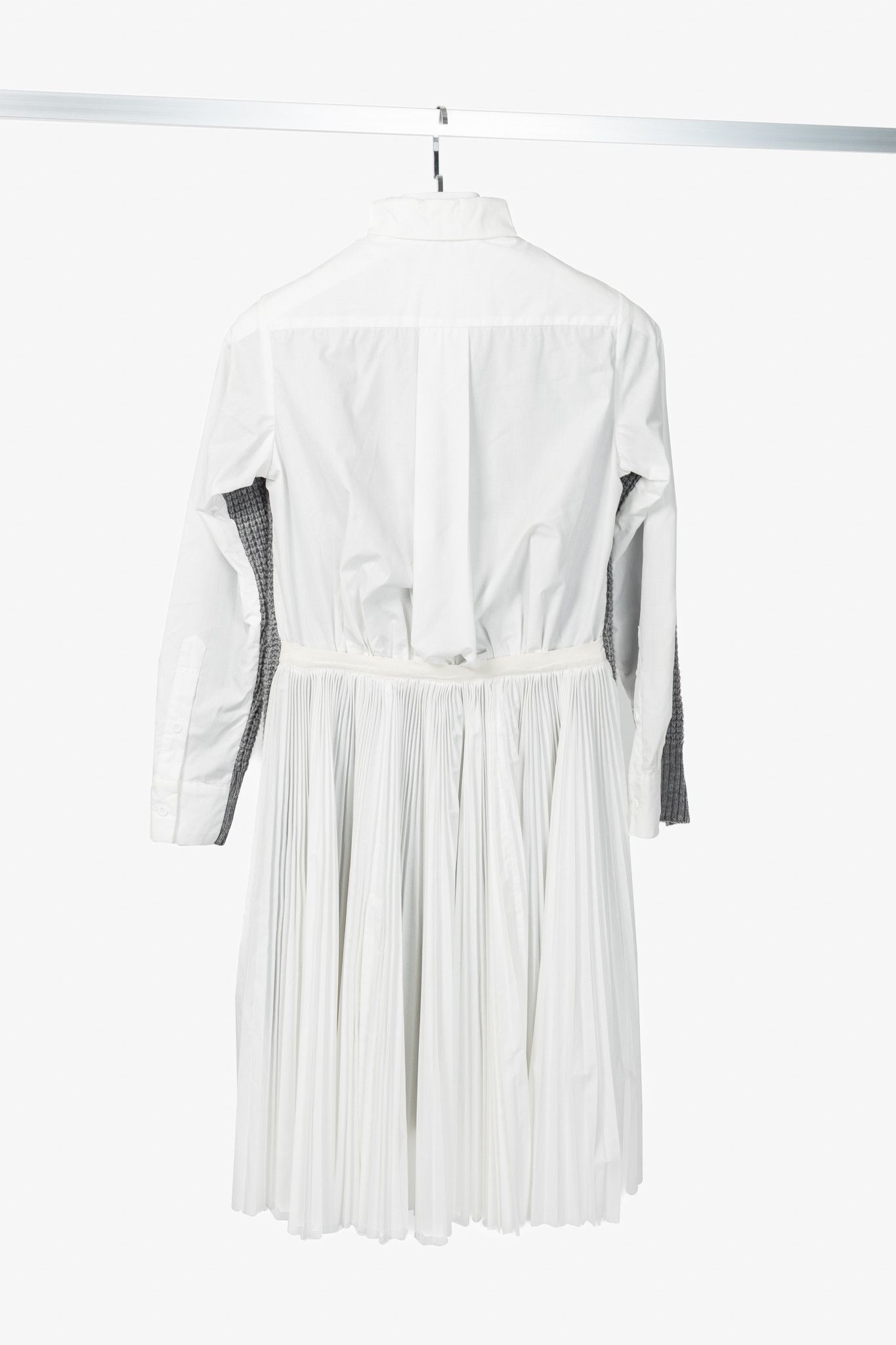 Kenzo Kenzo Grey & White Pleated-Back Sweater Shirt Dress Size M / US 6-8 / IT 42-44 - 2 Thumbnail