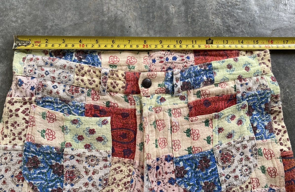 Super Lovers 1990s MU CHA CHA Japan Patchwork Flare bush Pants Size US 31 - 22 Thumbnail