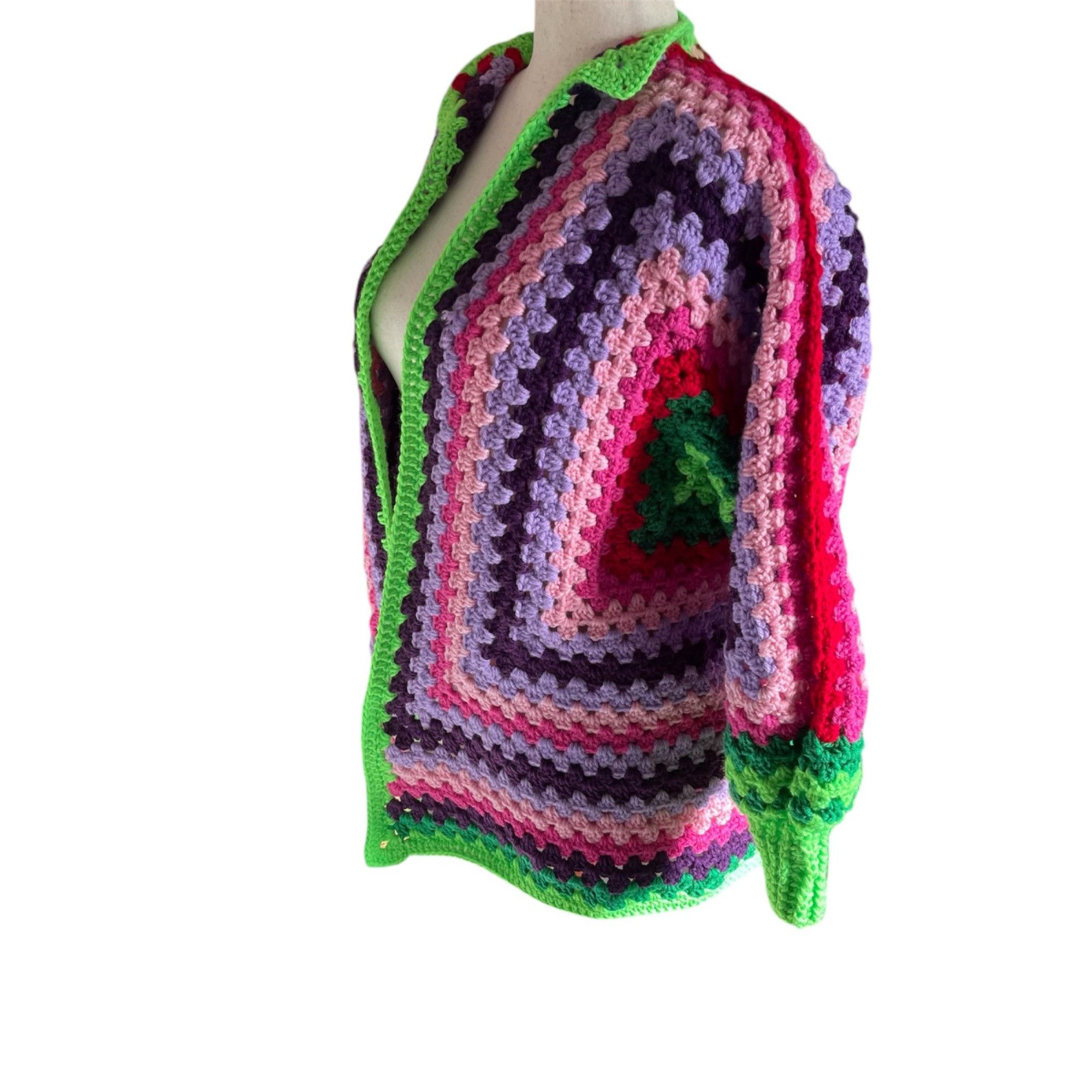 Handmade Crochet Cardigan Beautiful Sweater Inspired Jason Mamoa 2XL Size XXL / US 16-18 / IT 52-54 - 2 Thumbnail