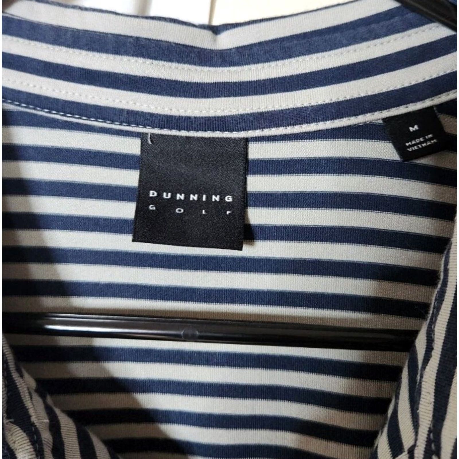 Vintage Dunning Golf Polo Shirt Short Sleeve Striped Blue Gray Cotton Blend M Mens Size US M / EU 48-50 / 2 - 7 Thumbnail