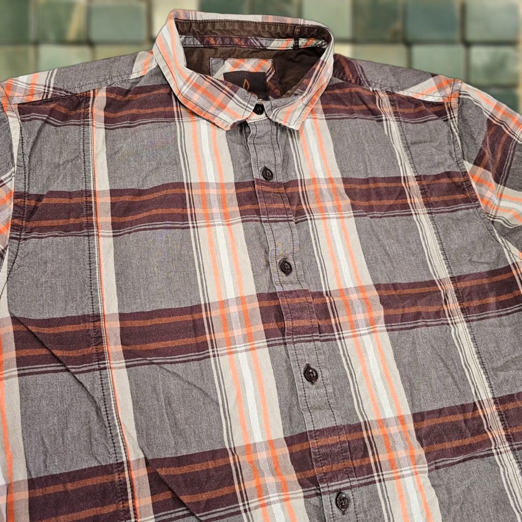 Prana prAna Shirt Mens Size Large Brown Check Outdoors Short Sleeve Button Up Casual Size US L / EU 52-54 / 3 - 1 Thumbnail