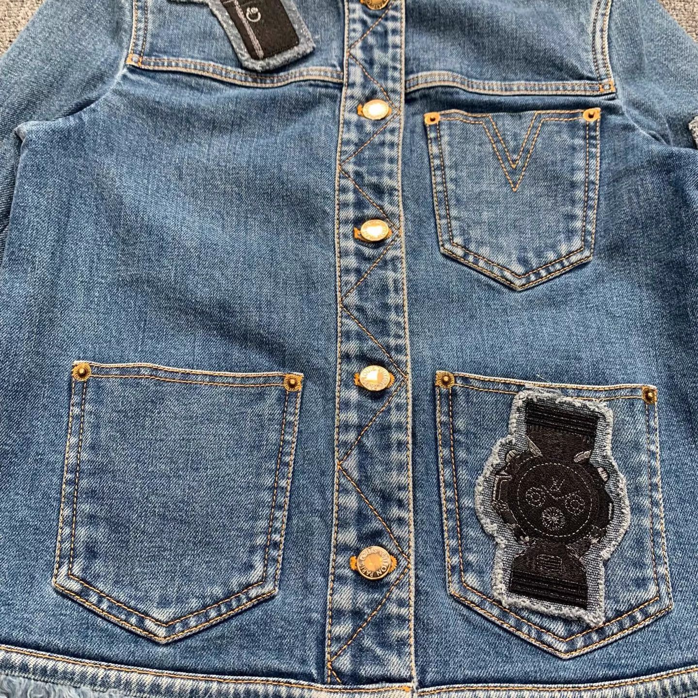 Louis Vuitton LV Blue Embroidered Badge Tassel Denim Jacket 36 Size XS / US 0-2 / IT 36-38 - 9 Thumbnail