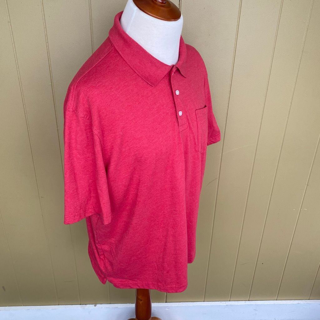 George George men XL cotton blend short sleeve 3 button polo red Size US XL / EU 56 / 4 - 3 Thumbnail
