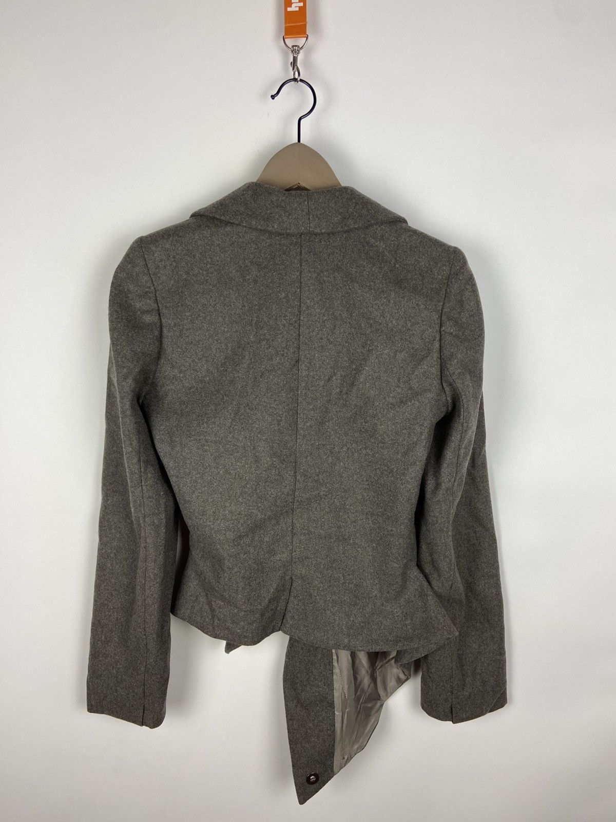 Designer × Haider Ackermann HAIDER ACKERMANN Asymmetrical Wool Gray Women Blazer Jacket Size XS / US 0-2 / IT 36-38 - 3 Thumbnail