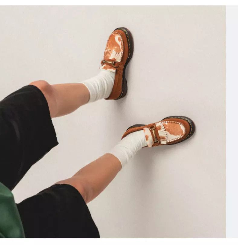 Dr. Martens DR. MARTENS ADRIAN SNAFFLE HAIR-ON COW PRINT KILTIE LOAFERS Size US 13 / EU 46 - 2 Thumbnail