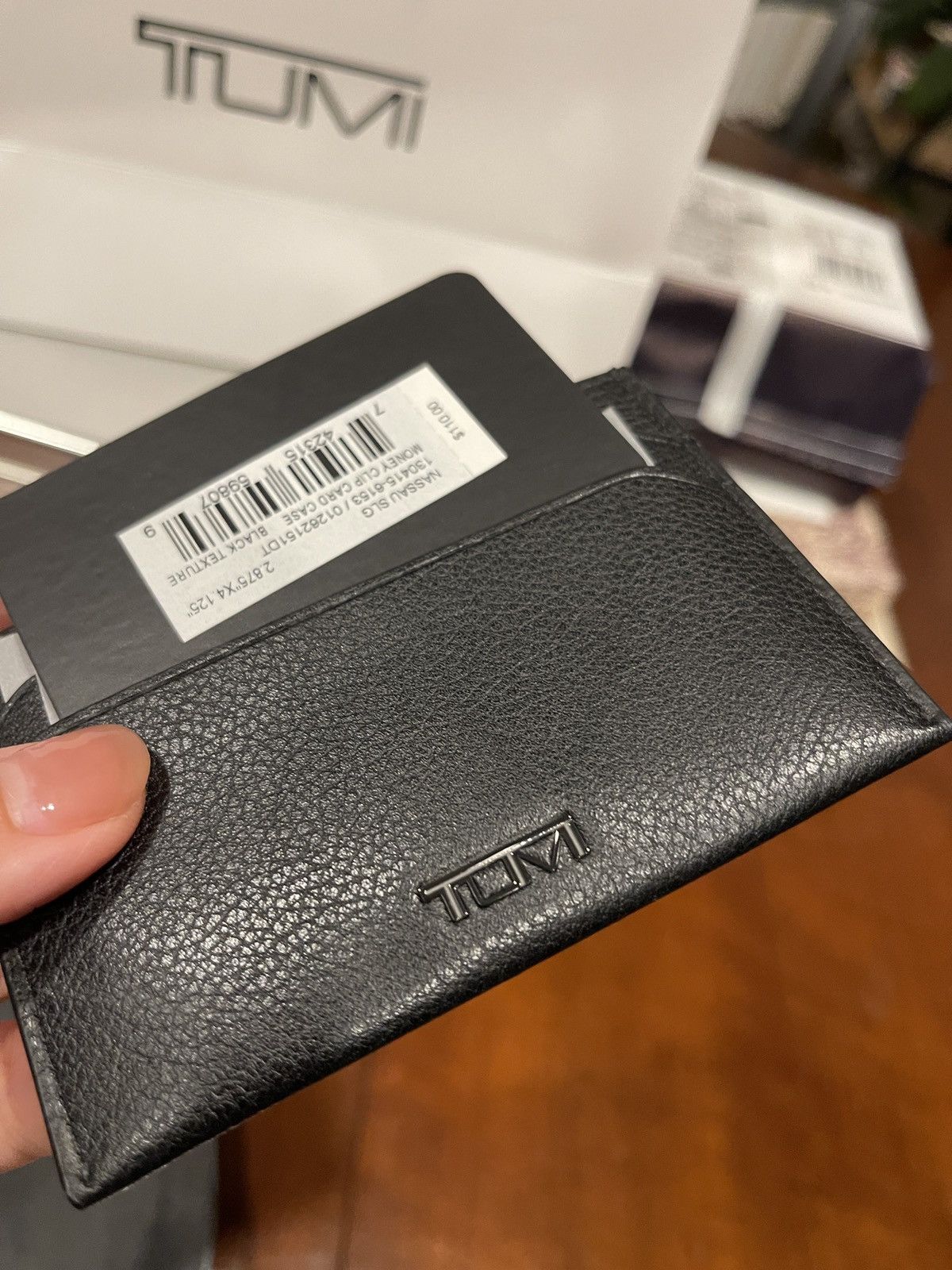 Tumi NWT TUMI Nassau SLG Money Clip Card Case black TextureWallet Size ONE SIZE - 4 Thumbnail