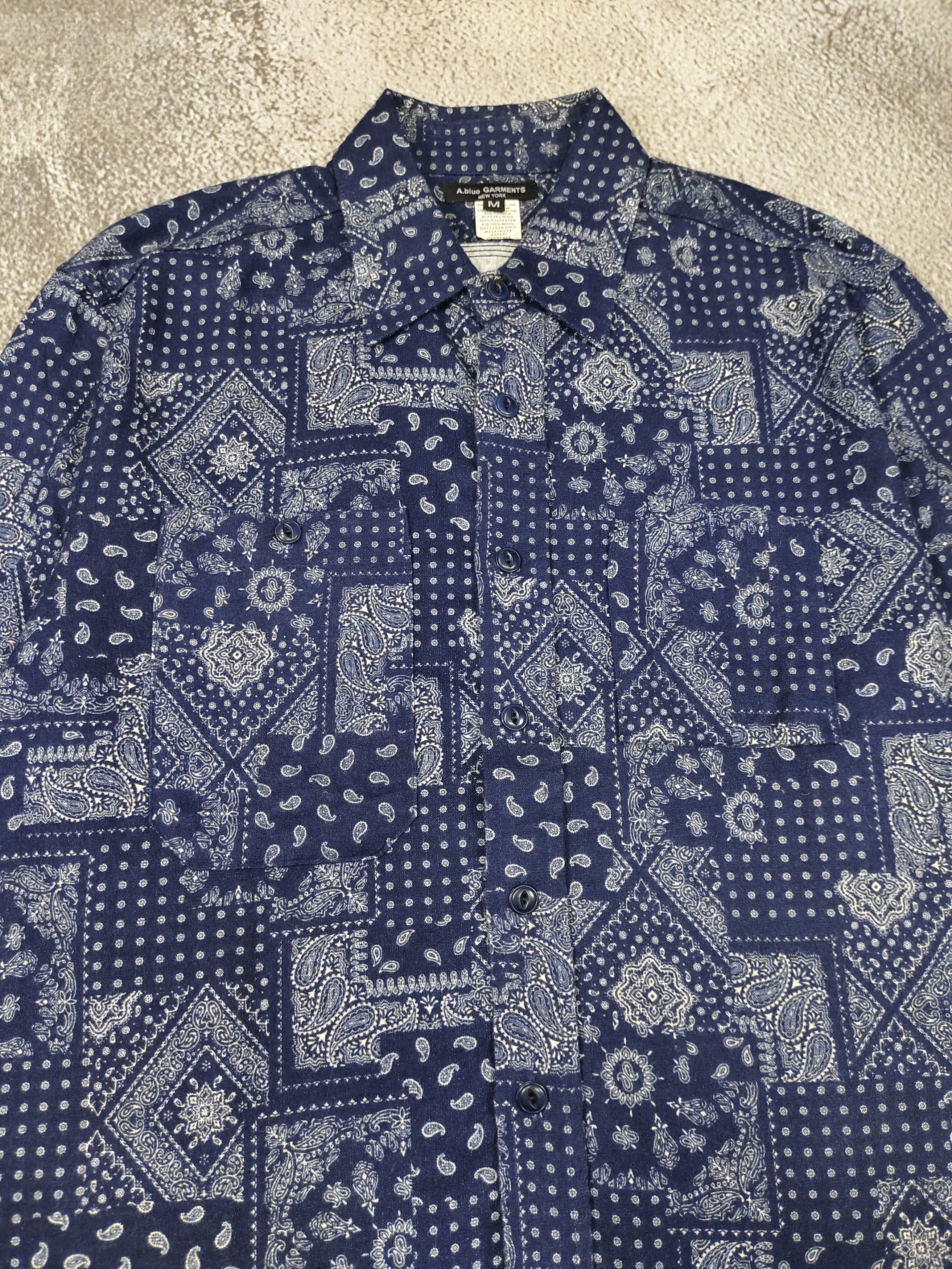 Aspesi A.Blue Garments- Bandana Patchwork Paisley AOP Flannel Shirt Size US L / EU 52-54 / 3 - 4 Thumbnail